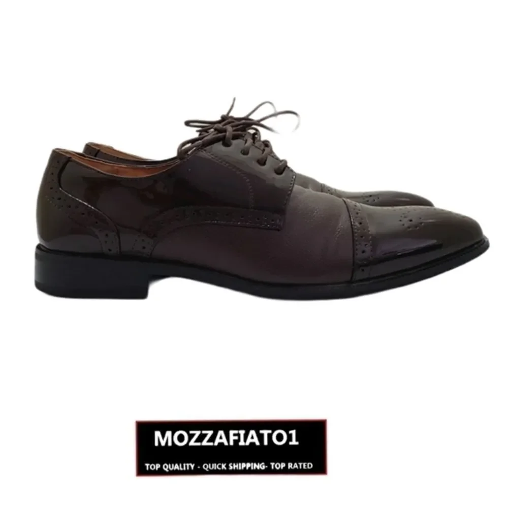 EUC  classy shiny men 9.5  genuine leather